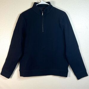 Toscano Navy Half Zip Pullover Sweatshirt Size: M
